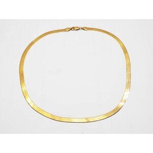 Milor Italy 5.5mm Herringbone Chain Necklace 18" 14k Gold